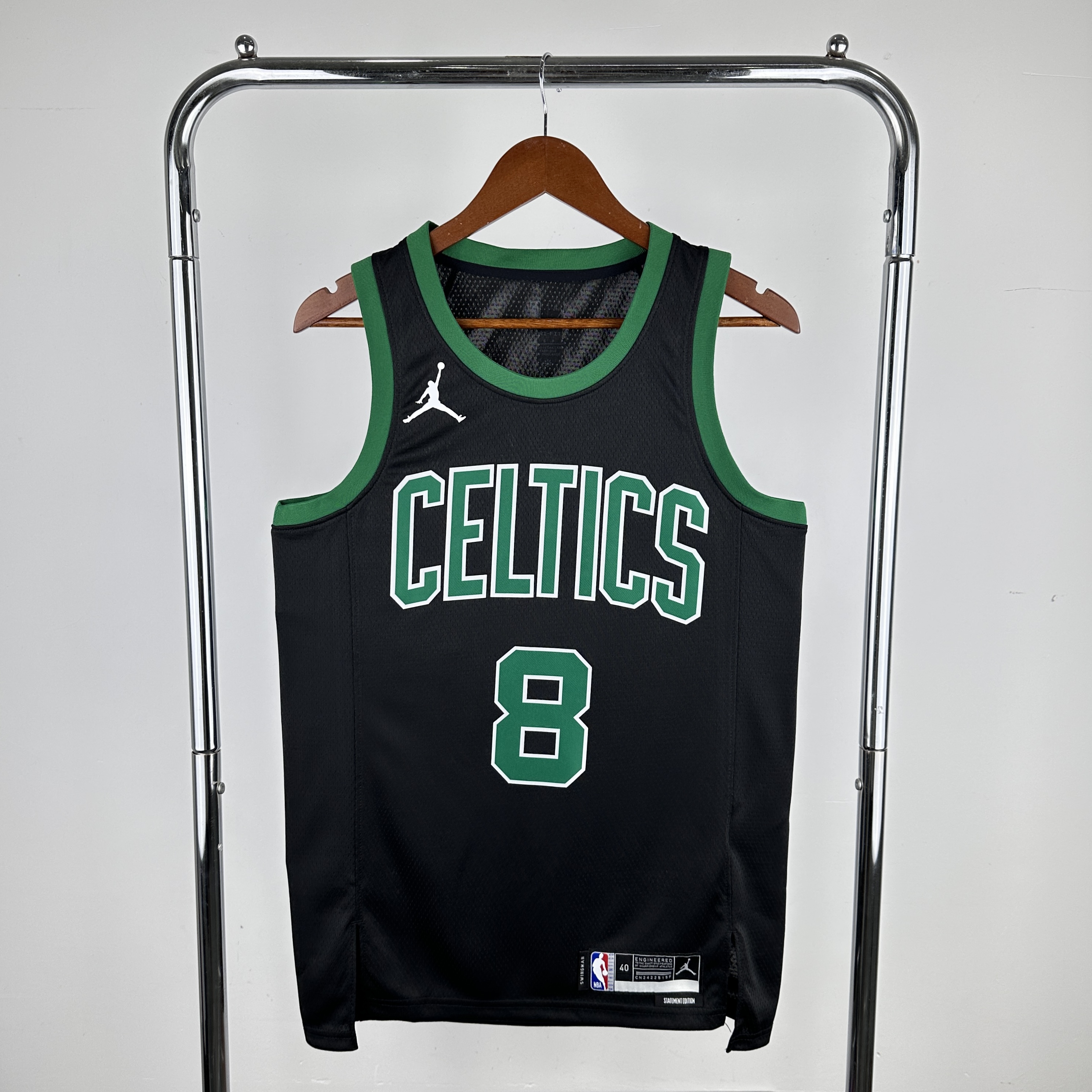 Men Boston Celtics #8 Porzingis Black 2024 NBA Jersey